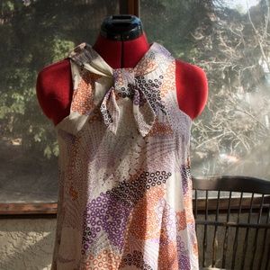 Cute 60's Patterned Mini Shift Dress
